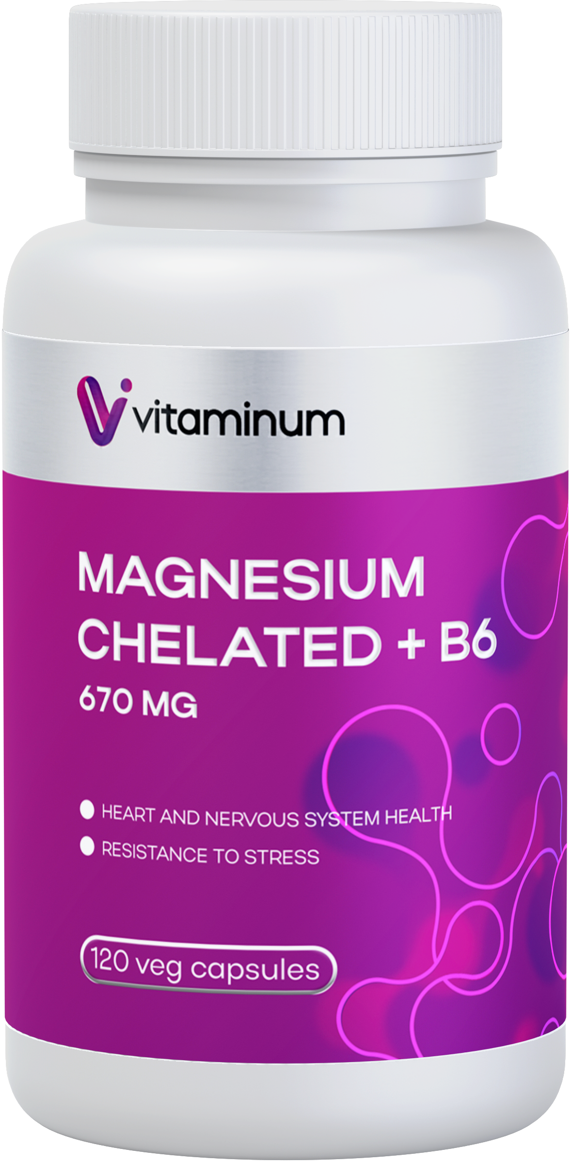  Vitaminum МАГНИЙ ХЕЛАТ + витамин В6 (670 MG) 120 капсул 800 мг  в Железногорске
